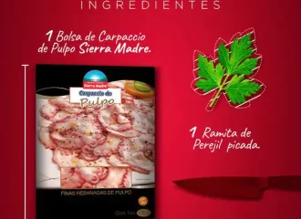 Receta Bocadillos de Carpaccio de Pulpo pescados y mariscos Sierra Madre